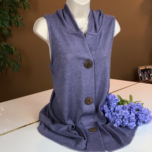 SOFT SURROUNDINGS LAVENDER LONG TOP W/ HOOD LARGE - Picture 4 of 15